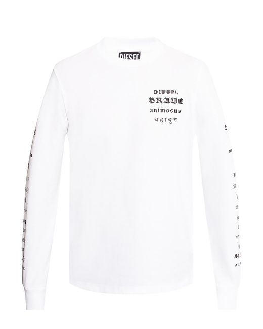 DIESEL Long Sleeve T-shirt in White for Men | Lyst Australia