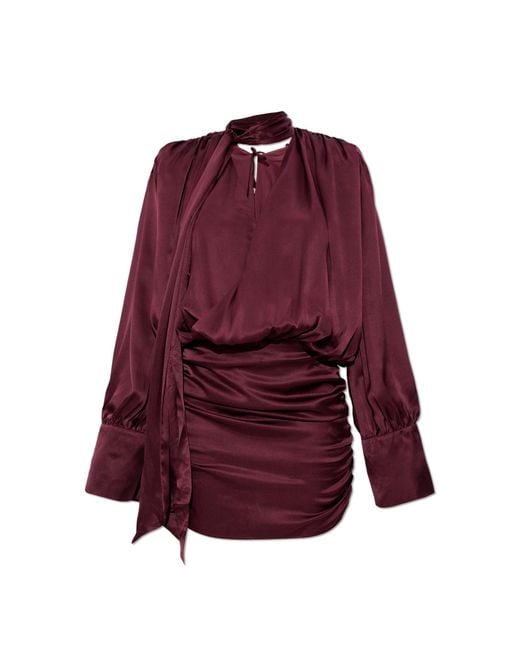 ROTATE BIRGER CHRISTENSEN Red Silk Dress