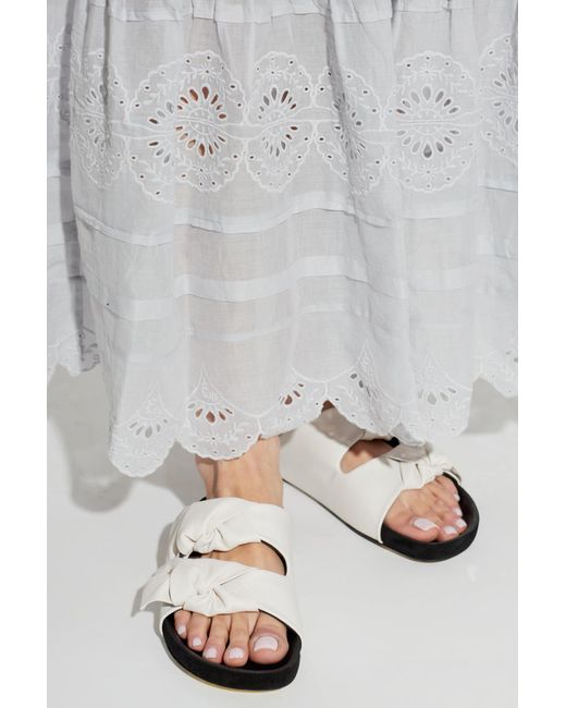 Isabel Marant White 'Lennyo Bow' Slides