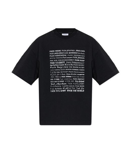 Vetements Black T-Shirt With Print for men