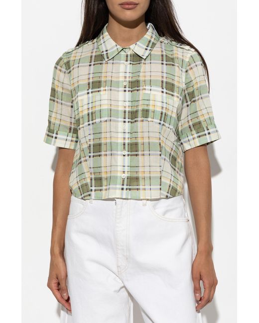 FRAME Green Checked Pattern Shirt