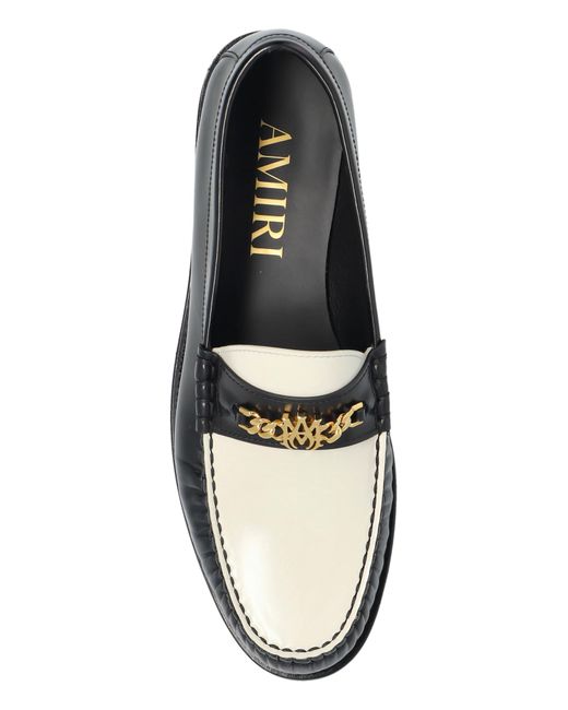 Amiri Black Leather Boots Two Toone Ma Chain for men