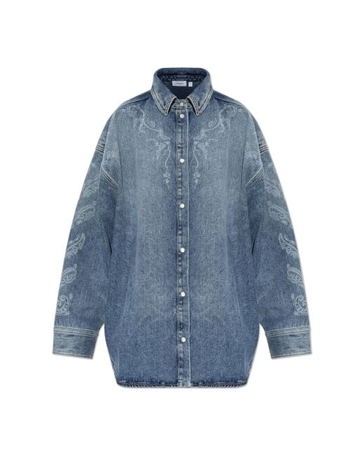 Off-White c/o Virgil Abloh Blue T-Shirt With Print