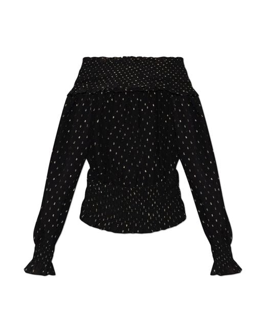 Self-Portrait Black Top With Lurex Thread
