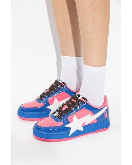 A Bathing Ape Blue Sports Shoes With Logo