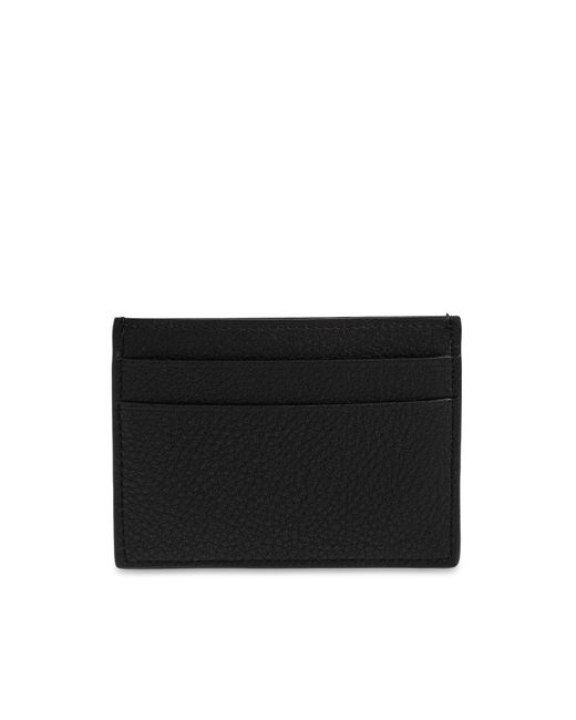 Balenciaga Black Leather Card Holder With Logo for men
