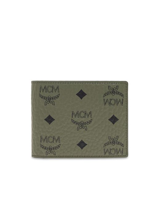 MCM Green Wallet With 'Visetos' Print for men