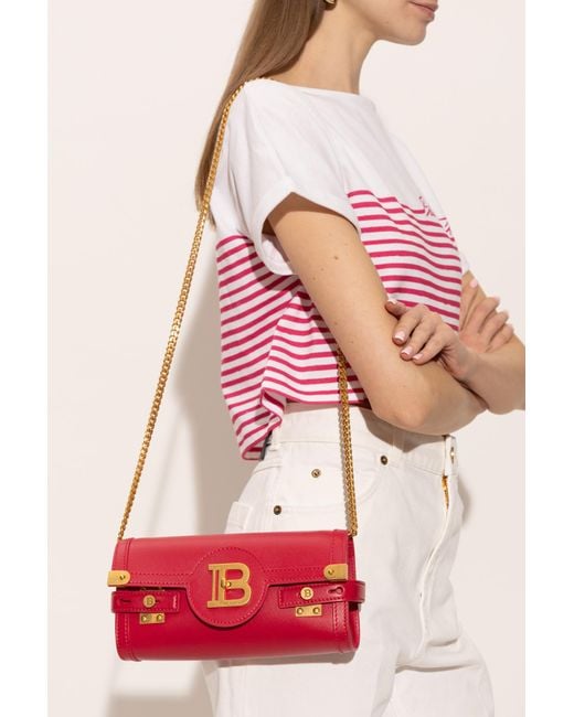 Balmain Red Shoulder Bag 'B-Buzz 23'