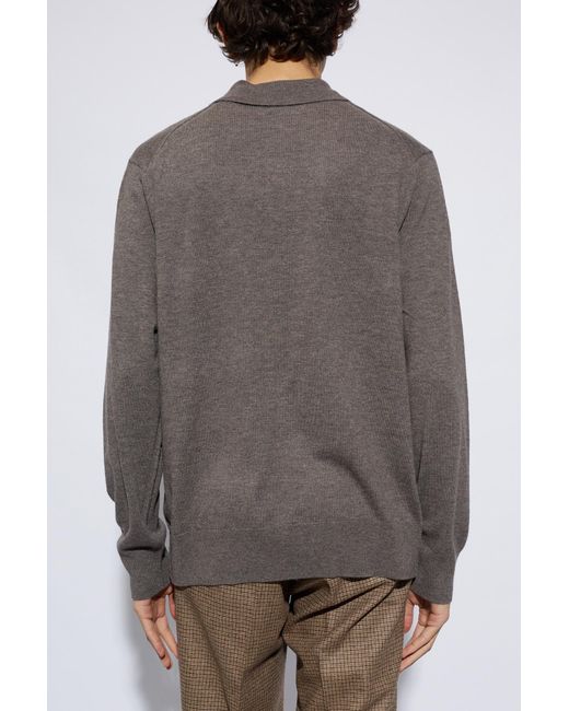 AllSaints Gray 'kilburn' Sweater With Collar, for men