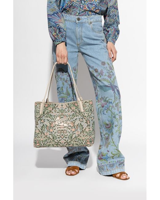 Etro White 'Libra Large' Shopper Bag