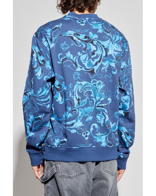 Versace Jeans Couture Blue Sweatshirt With "Barocco" Print for men