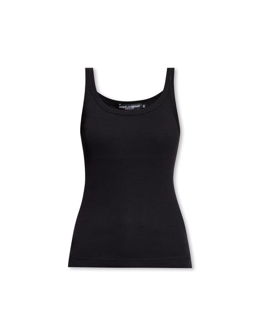 Dolce & Gabbana Black Ribbed Top