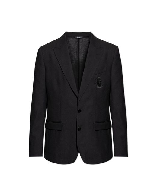 Dolce & Gabbana Black Wool Jacket for men