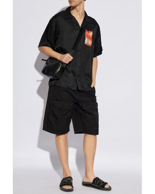 DIESEL Black Shorts P-Beeck-Short for men