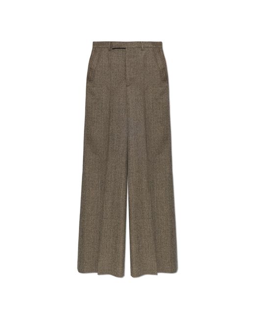 Rick Owens Gray Wool Wide-Leg Trousers
