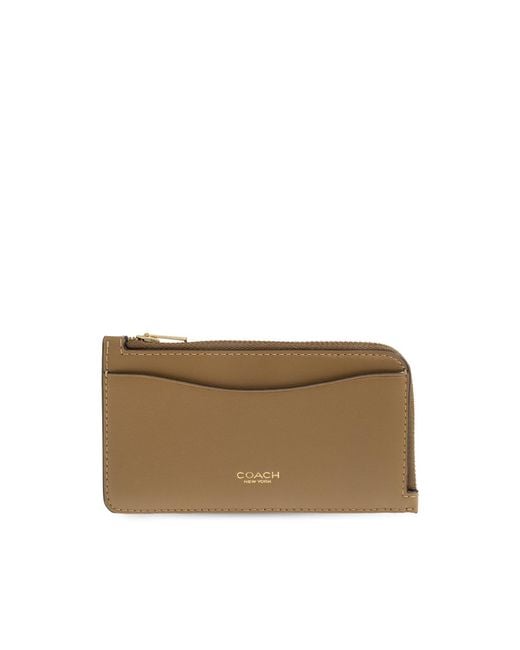 COACH Brown Leather Card Holder
