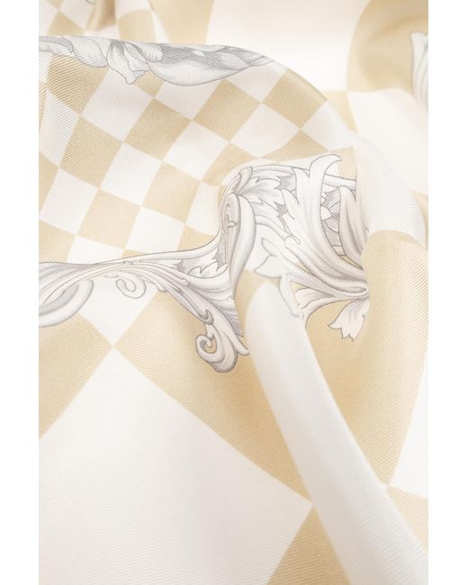 Versace White Silk Scarf,