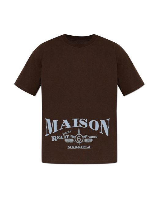 MM6 by Maison Margiela Brown T-Shirt With Print for men