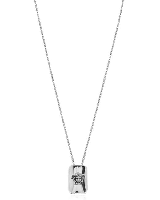 Versace Metallic Necklace With Pendant for men