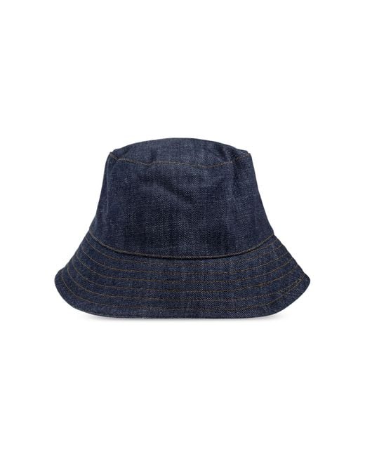 AMI Blue Denim Bucket Hat With Logo