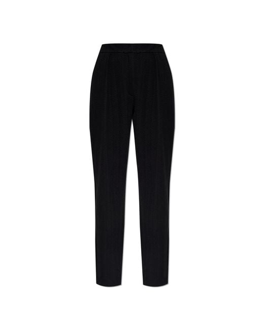 Emporio Armani Black Herringbone Patterned Trousers