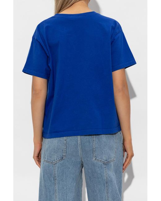 American Vintage Blue Cotton T-Shirt