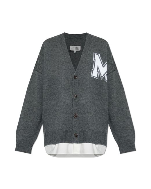 MM6 by Maison Margiela Gray Cardigan With Shirt Elements for men