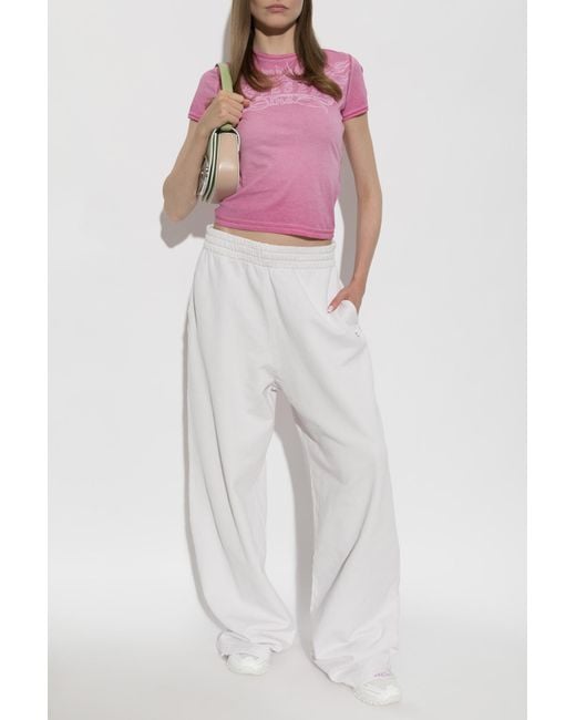 DIESEL White 'P-Zenia-Crystals' Sweatpants