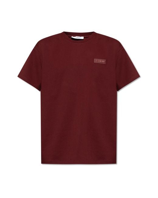 Givenchy Red T-Shirt With Logo Patch for men
