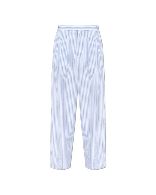 Rag & Bone Blue Cotton Trousers With A Striped Pattern