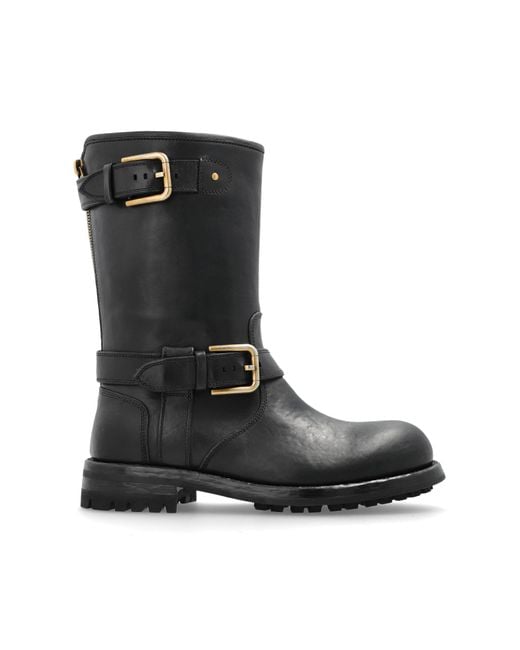 Dolce & Gabbana Black Leather Ankle Boots
