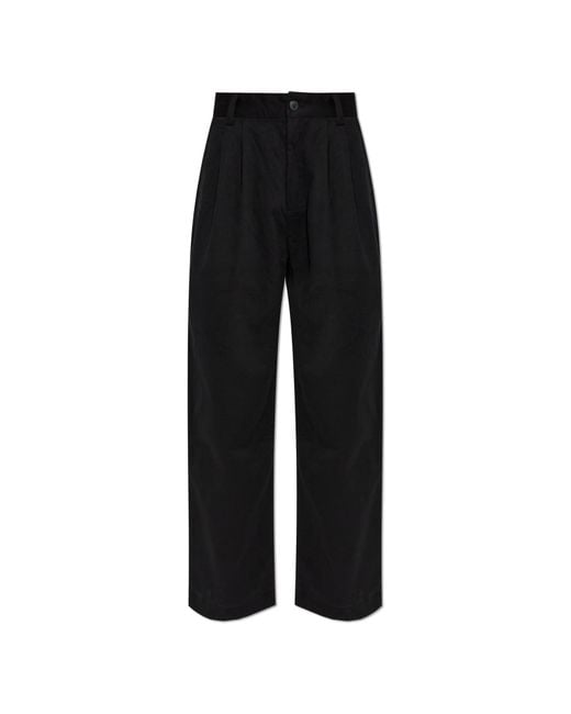 Agolde Black Pleated Trousers for men