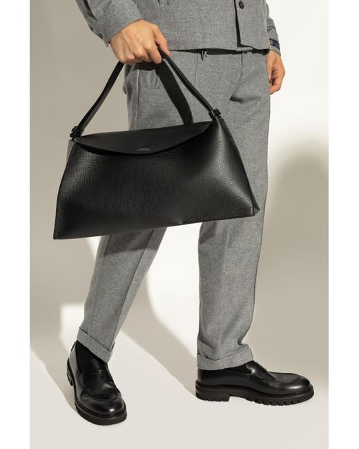 Studio Nicholson Black Shoulder Bag 'Shiboru'