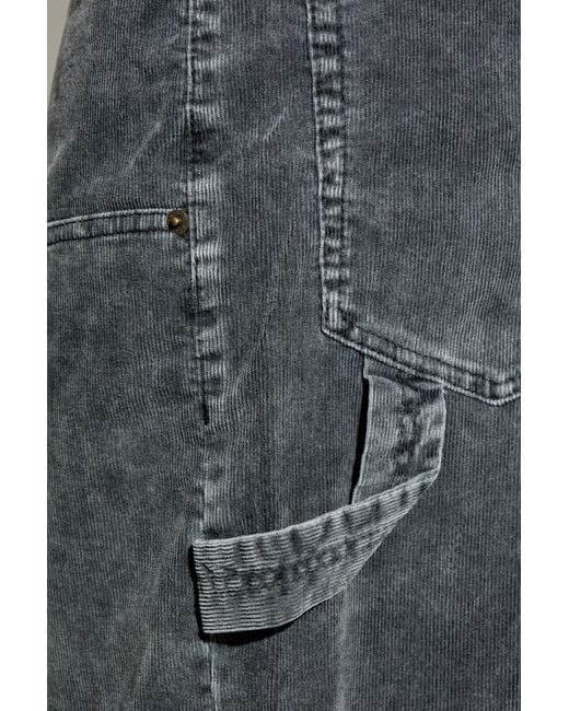 Isabel Marant Gray Corduroy Trousers "Lorson" for men