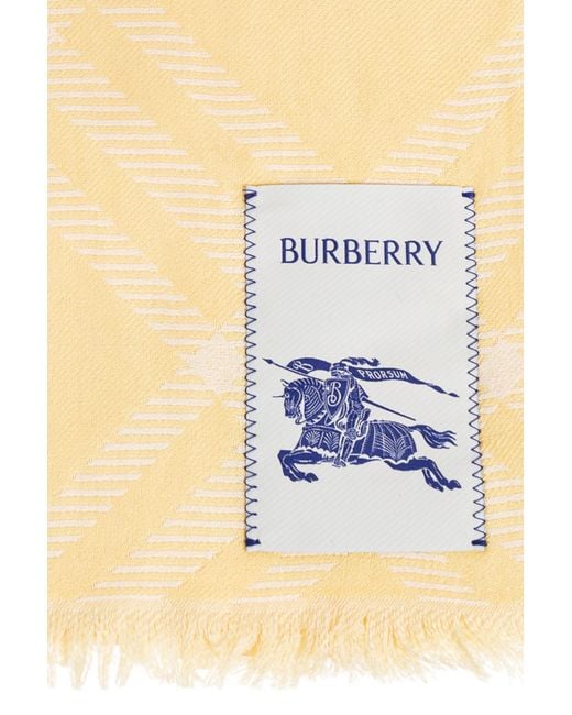 Burberry Blue Scarf With Logo Patch