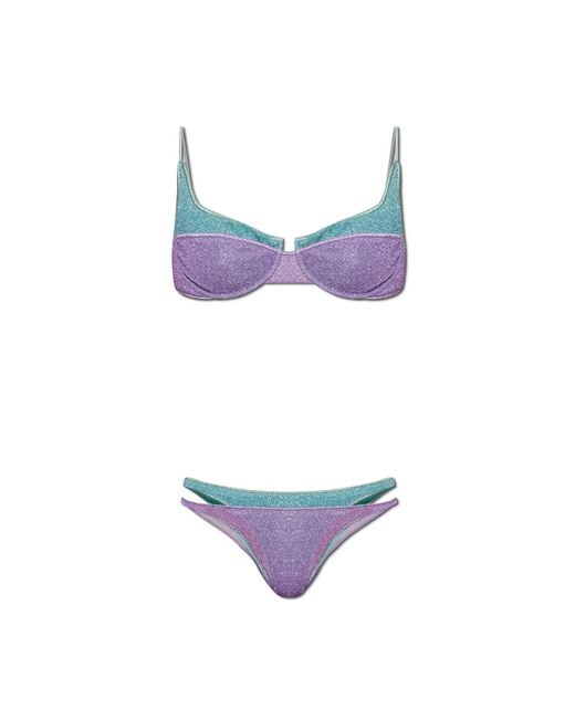 Oseree Purple Two-Piece Swimsuit With Lurex Thread