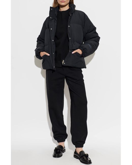 Jil Sander Blue Down Jacket With Stand-Up Collar