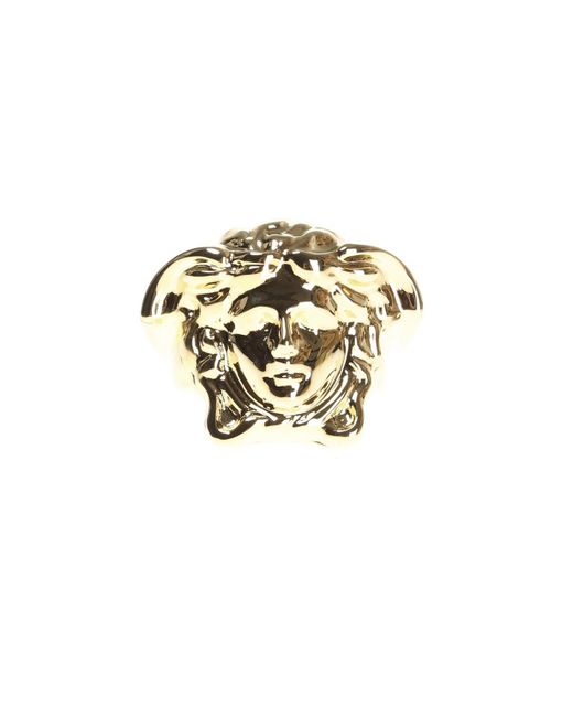 Versace Metallic Logo Ring for men