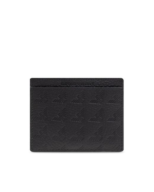 Emporio Armani Black Card Holder With Logo for men