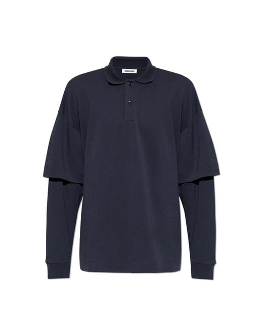DARKPARK Blue Long-Sleeve Polo for men