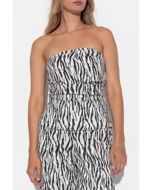 ROTATE BIRGER CHRISTENSEN Black Top With Animal Motif