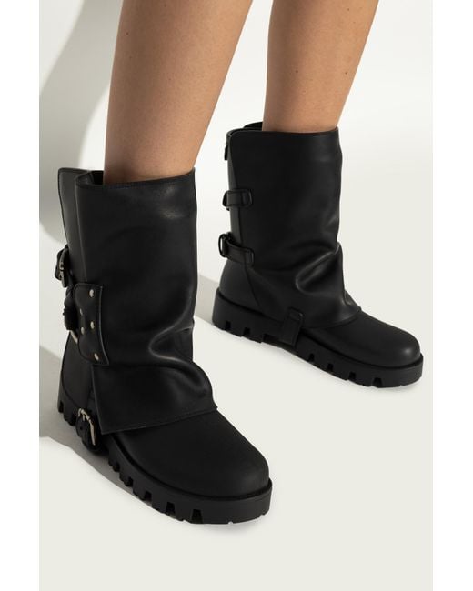 Dolce & Gabbana Black Ankle Boots With Buckles