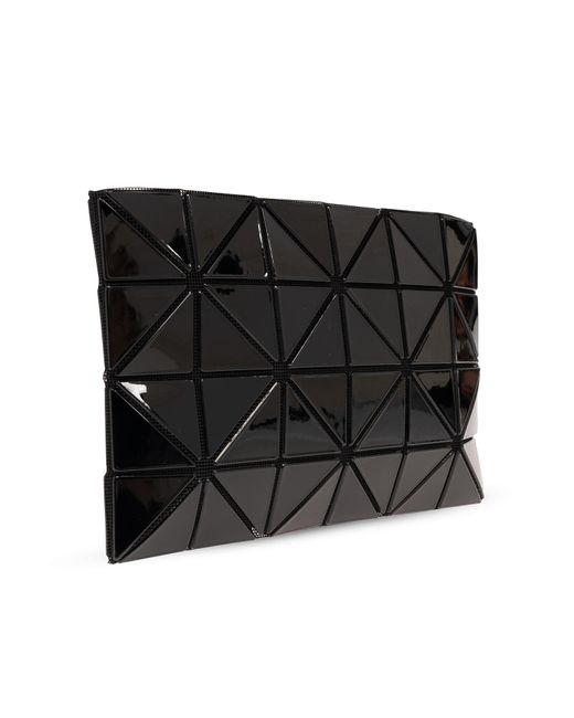 Bao Bao Issey Miyake Black Branded Clutch With Geometrical Pattern,