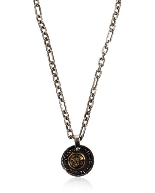 Versace Metallic Necklace With Pendant