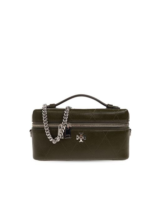 Tory Burch Green Charlie Quilted East-West Bag