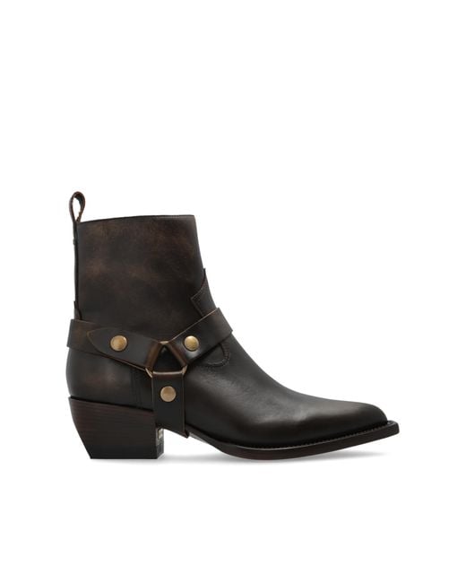 Golden Goose Deluxe Brand Black Leather Ankle Boots 'Debbie'