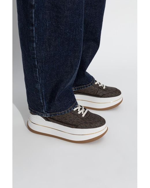 MICHAEL Michael Kors Brown Sport Shoes On Platform "Hayes Lace Up"