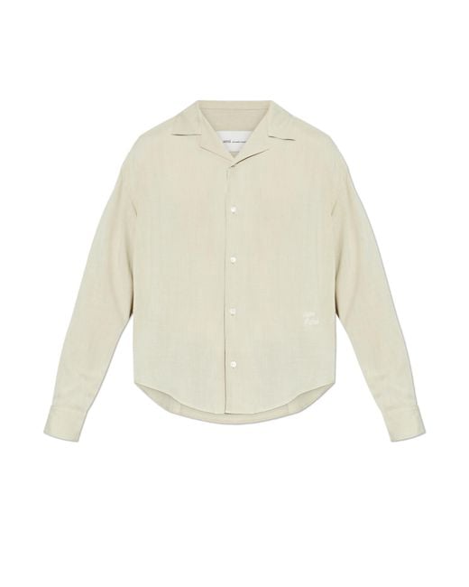 AMI White Asymmetrical Cut Shirt for men
