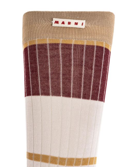 Marni Pink Socks With Stripe Pattern