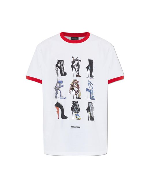 DSquared² White T-Shirt With Print for men